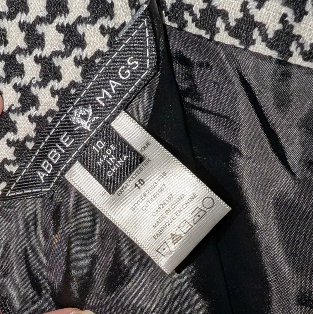 Black White Houndstooth Knee Length Pencil Skirt - Picture 2 of 5
